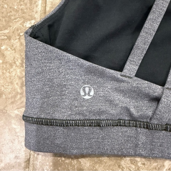 Lululemon Athletica Energy Bra Athletic Athleisure Heathered Charcoal Size 6 - Picture 3 of 8